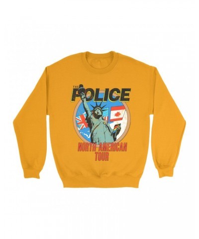 The Police Bright Colored Sweatshirt | North America 1983 Colorful Concert Promotion Distressed Sweatshirt $12.23 Sweatshirts