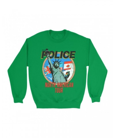 The Police Bright Colored Sweatshirt | North America 1983 Colorful Concert Promotion Distressed Sweatshirt $12.23 Sweatshirts