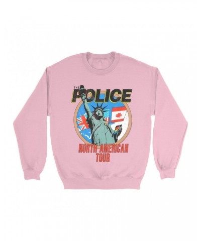 The Police Bright Colored Sweatshirt | North America 1983 Colorful Concert Promotion Distressed Sweatshirt $12.23 Sweatshirts