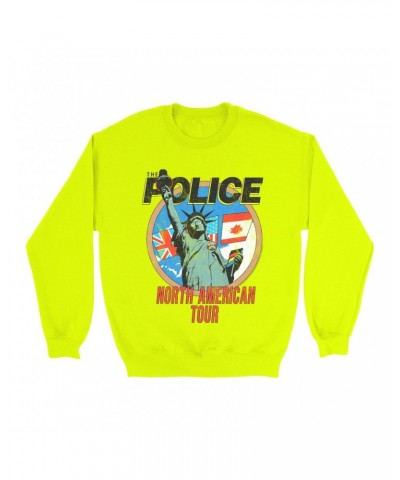 The Police Bright Colored Sweatshirt | North America 1983 Colorful Concert Promotion Distressed Sweatshirt $12.23 Sweatshirts