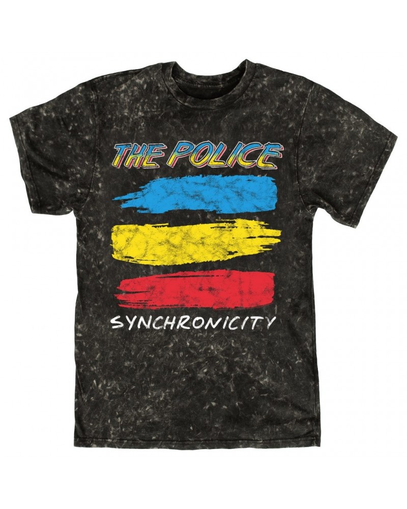 The Police T-shirt | Synchronicity Album Image Remix Distressed Mineral Wash Shirt $10.18 Shirts