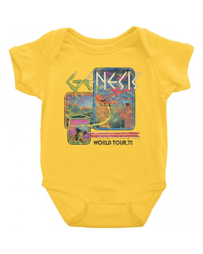 Genesis Baby Short Sleeve Bodysuit | And Then There Were Three '78 World Tour Distressed Bodysuit $8.78 Kids