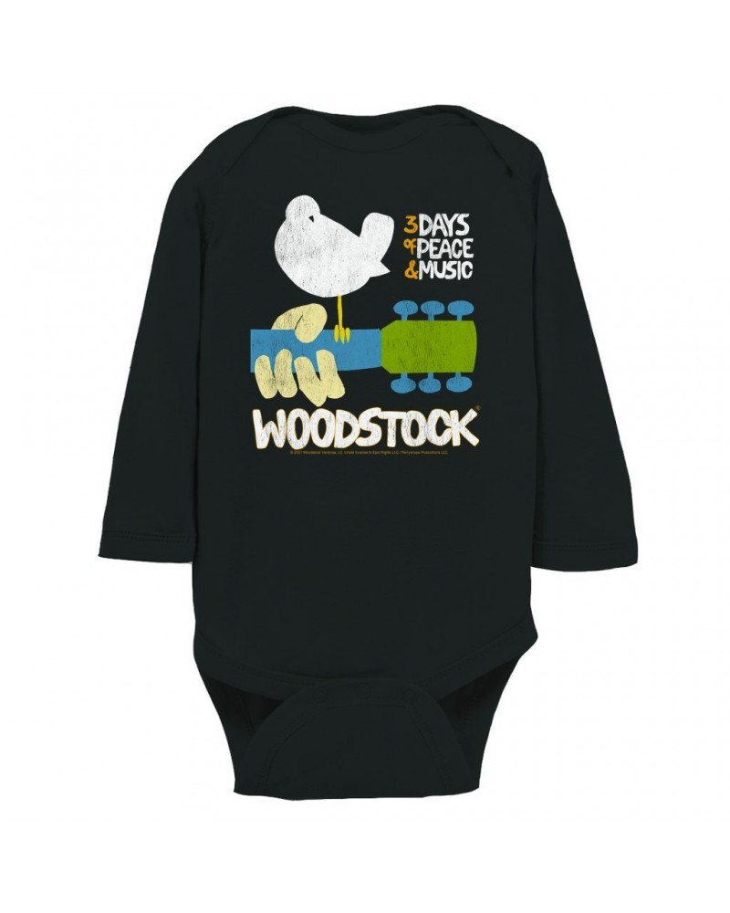 Woodstock Long Sleeve Bodysuit | 3 Days Of Peace And Music Bodysuit $10.38 Shirts