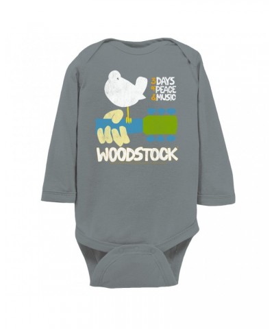 Woodstock Long Sleeve Bodysuit | 3 Days Of Peace And Music Bodysuit $10.38 Shirts