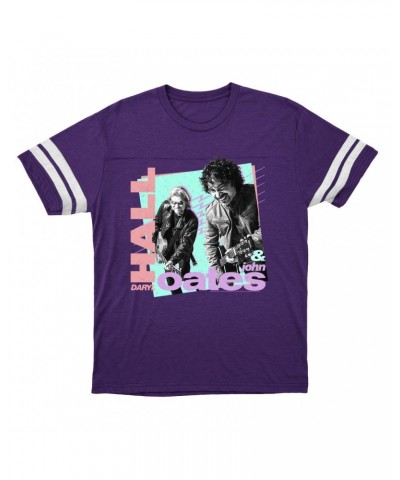 Daryl Hall & John Oates T-Shirt | Retro Pastel Square And Lines Design Football Shirt $16.15 Shirts