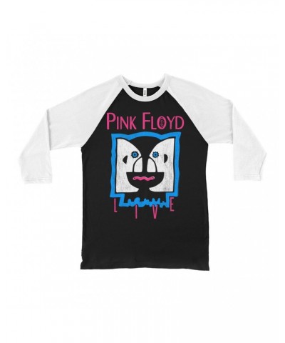 Pink Floyd 3/4 Sleeve Baseball Tee | Division Bell LIVE Distressed Shirt $10.78 Shirts