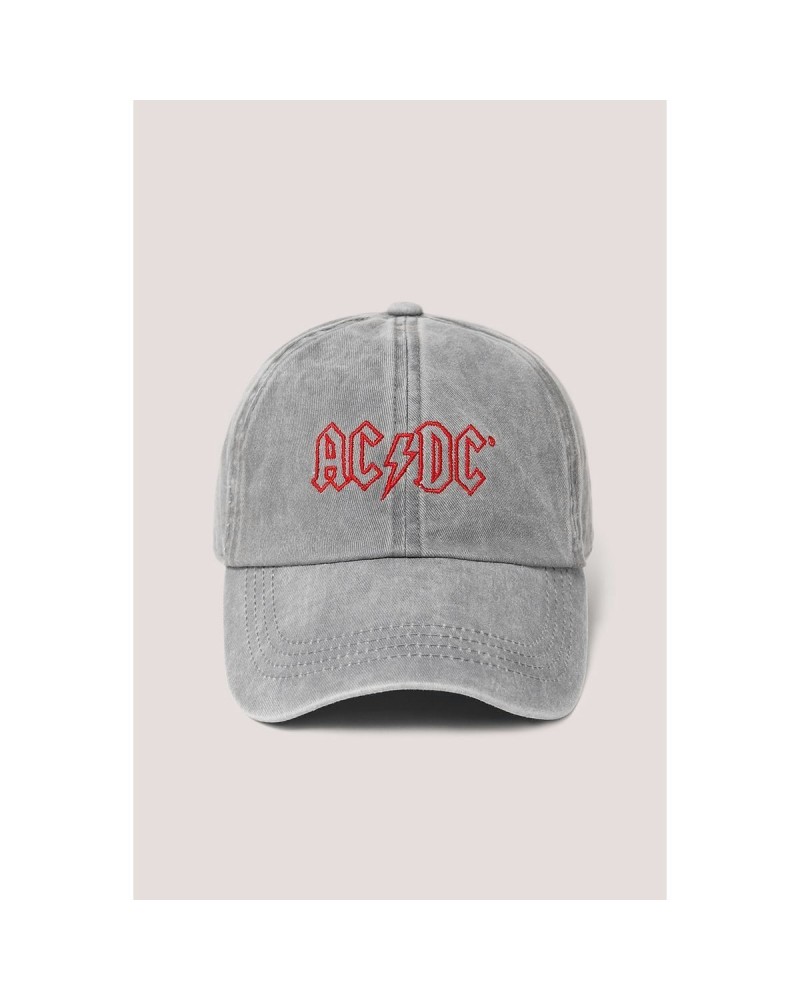 AC/DC Embroidered Pigment Wash Baseball Cap Grey $7.20 Hats