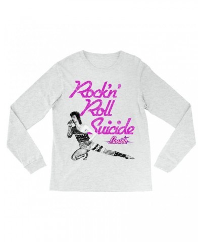 David Bowie Long Sleeve Shirt | Rock N' Roll Suicide Distressed Shirt $13.48 Shirts