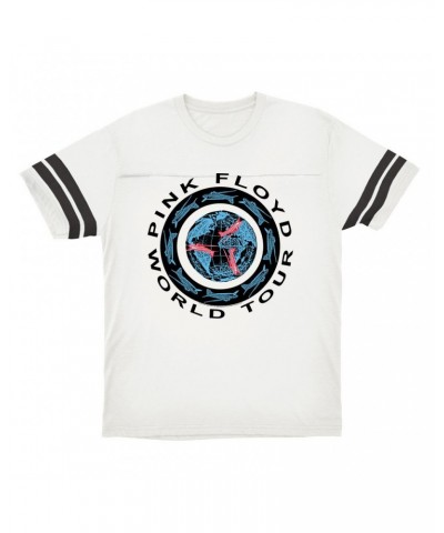 Pink Floyd T-Shirt | World Tour 1987 Circular Logo Football Shirt $15.82 Shirts