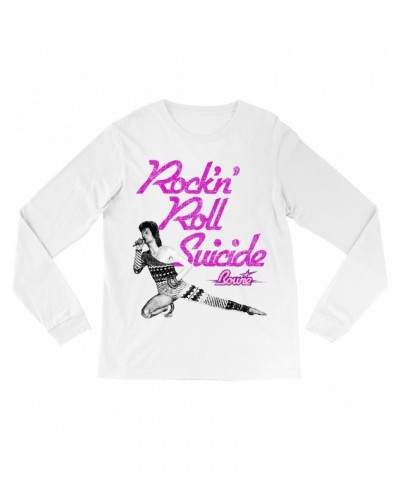 David Bowie Long Sleeve Shirt | Rock N' Roll Suicide Distressed Shirt $13.48 Shirts