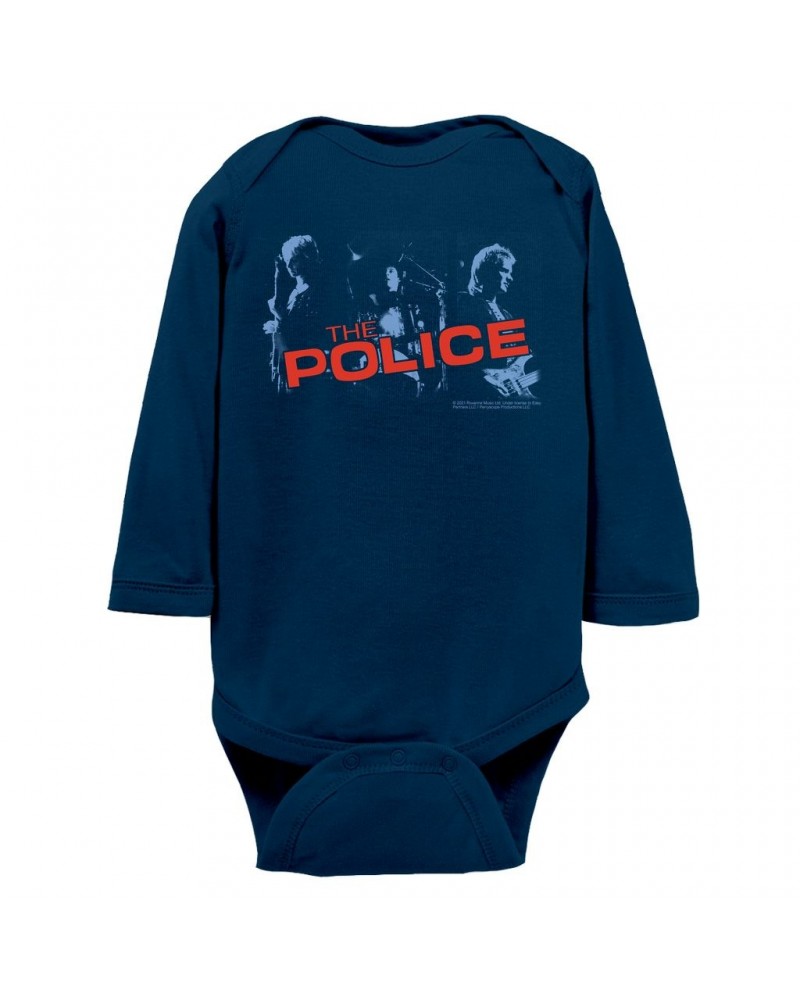 The Police Long Sleeve Bodysuit | Band Photo And Logo Red Bodysuit $7.79 Shirts