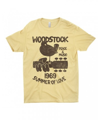 Woodstock T-Shirt | Peace And Music 1969 Logo Image Distressed Shirt $8.48 Shirts