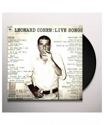 Leonard Cohen Live Songs Vinyl Record $11.40 Vinyl