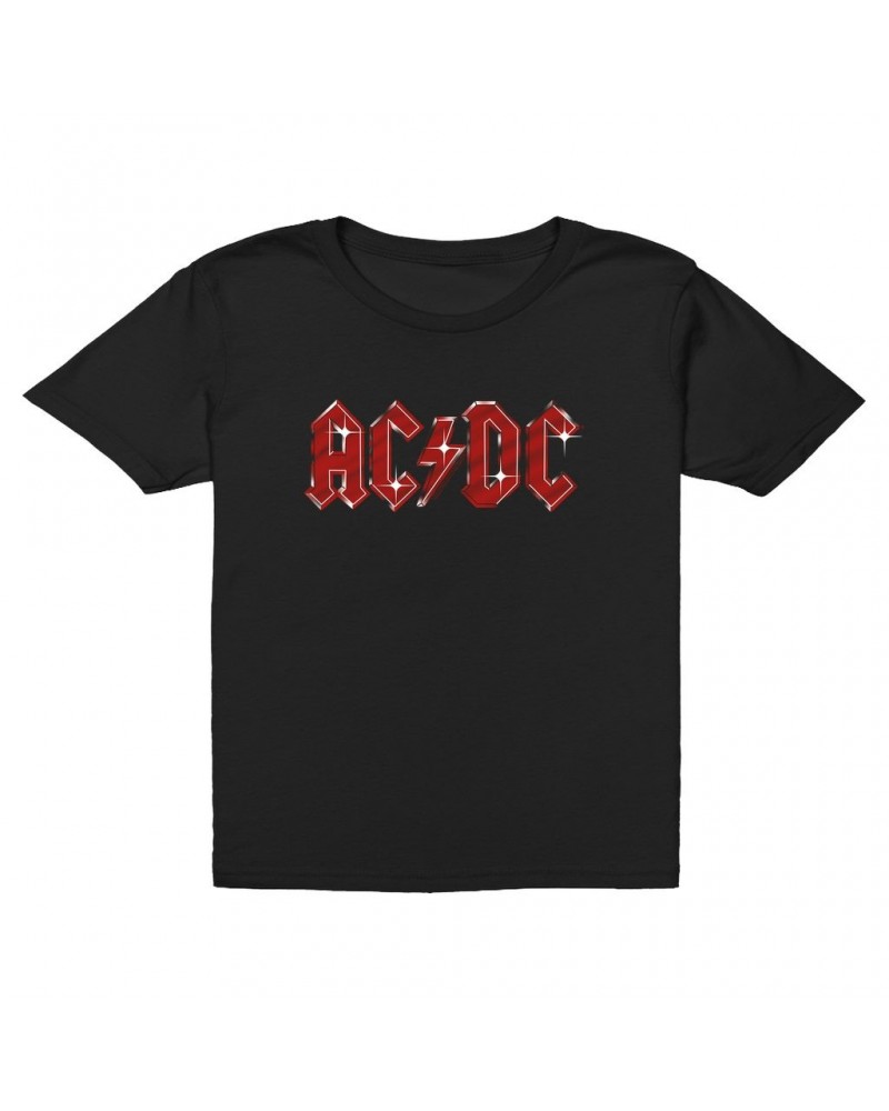 AC/DC Kids T-Shirt | Sparkle Red Logo Distressed Kids T-Shirt $10.73 Kids