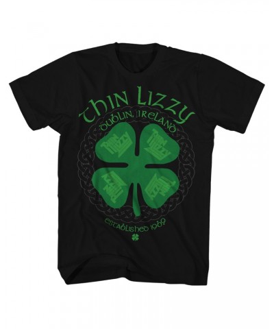 Thin Lizzy T-Shirt | Four Leaf Clover Dublin Ireland Logo Shirt $2.69 Shirts