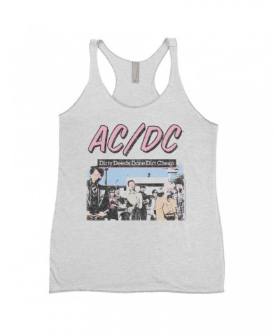 AC/DC Ladies' Tank Top | Dirty Deeds Done Dirt Cheap Pink Design Distressed Shirt $8.69 Shirts