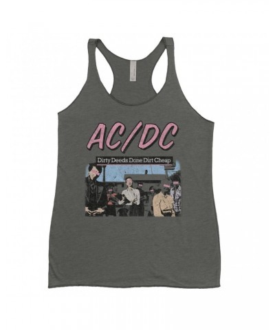 AC/DC Ladies' Tank Top | Dirty Deeds Done Dirt Cheap Pink Design Distressed Shirt $8.69 Shirts