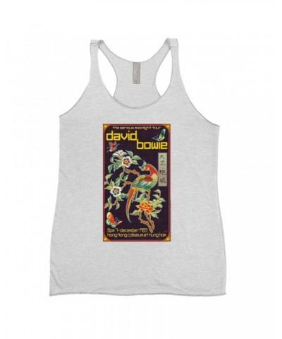 David Bowie Ladies' Tank Top | The Serious Moonlight Tour Hung Hom Hong Kong Coliseum Shirt $13.61 Shirts