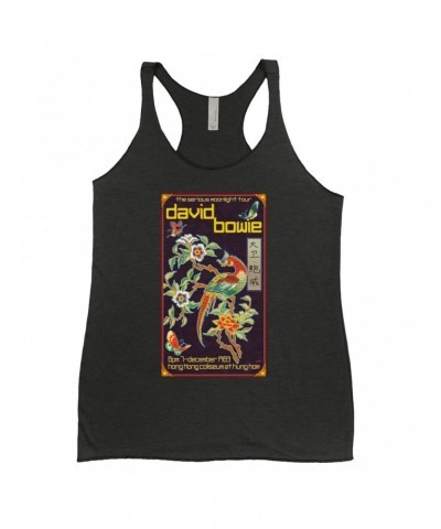 David Bowie Ladies' Tank Top | The Serious Moonlight Tour Hung Hom Hong Kong Coliseum Shirt $13.61 Shirts