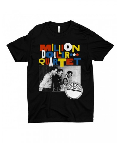 Sun Records T-Shirt | Primary Color Million Dollar Quartet Image Shirt $12.48 Shirts