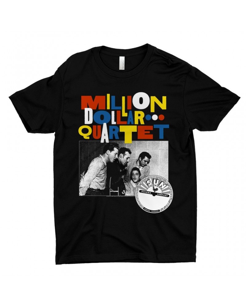 Sun Records T-Shirt | Primary Color Million Dollar Quartet Image Shirt $12.48 Shirts