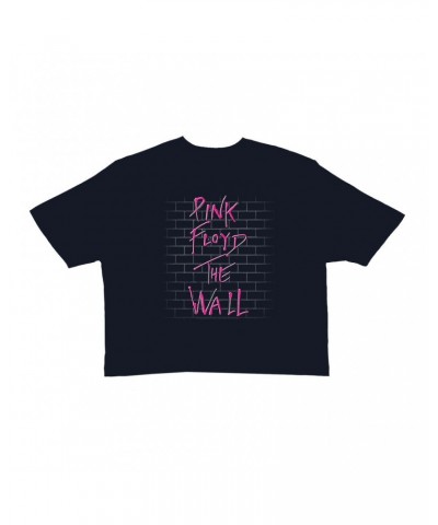 Pink Floyd Ladies' Crop Tee | Hot Pink The Wall Crop T-shirt $11.59 Shirts