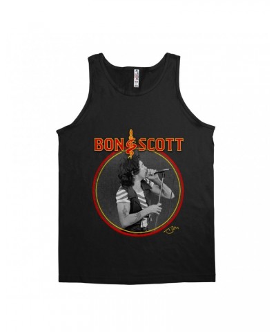 Bon Scott Unisex Tank Top | Snake & Dagger Logo Circular Image Shirt $8.48 Shirts