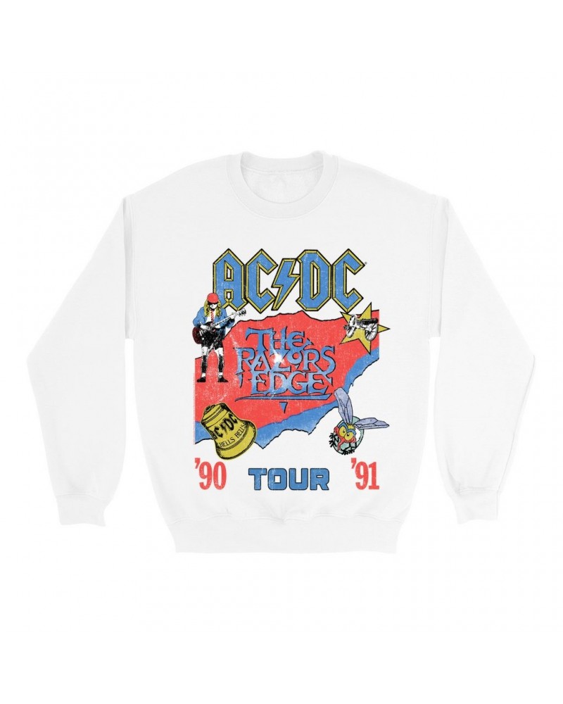 AC/DC Sweatshirt | The Razors Edge Tour 90-91 Sweatshirt $11.88 Sweatshirts