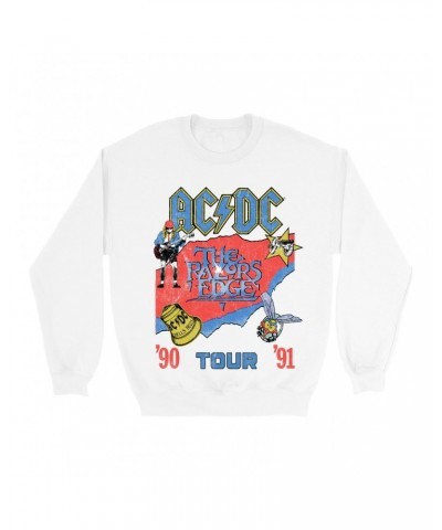 AC/DC Sweatshirt | The Razors Edge Tour 90-91 Sweatshirt $11.88 Sweatshirts