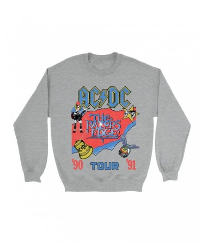 AC/DC Sweatshirt | The Razors Edge Tour 90-91 Sweatshirt $11.88 Sweatshirts