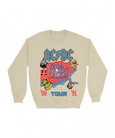 AC/DC Sweatshirt | The Razors Edge Tour 90-91 Sweatshirt $11.88 Sweatshirts