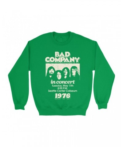 Bad Company Bright Colored Sweatshirt | Live In Concert Seattle Center 1976 Sweatshirt $10.49 Sweatshirts