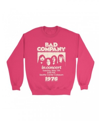 Bad Company Bright Colored Sweatshirt | Live In Concert Seattle Center 1976 Sweatshirt $10.49 Sweatshirts